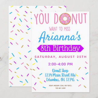 Donut, Doughnut Kindergeburtstag Party Einladung