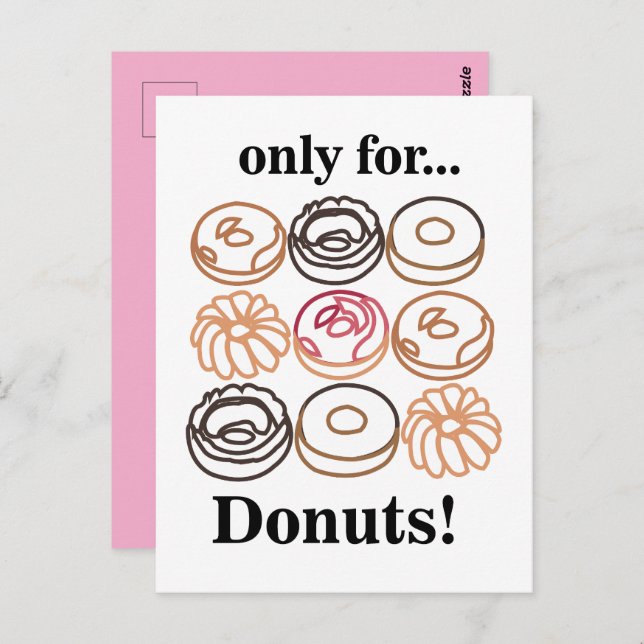 Donut Doughnut Sweet Funny Postkarte (Vorne/Hinten)