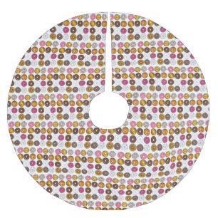 Donut Dozen Doughnut Gebäck Frühstück Brunch Polyester Weihnachtsbaumdecke