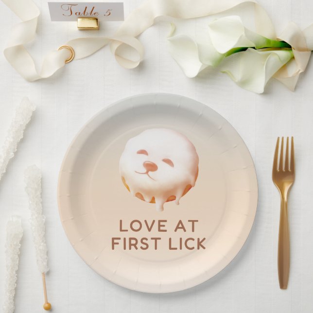 Donut Dream: Glazed Smile Pup  Pappteller (Hochzeit)