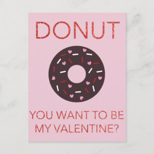 Donut, du will, mein Valentine zu sein? Funny Post Feiertagspostkarte