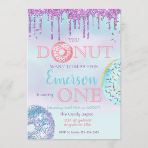 Donut, du will zu Frau Geburtstag Einladung