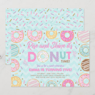 Donut-Einladung Steh Auf Es Ist Donut-Zeit Einladung