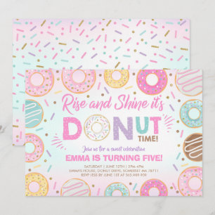 Donut-Einladung Steh auf und strahle Es ist Donut- Einladung