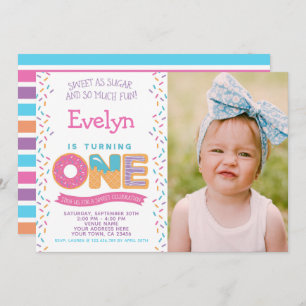 Donut Eis Cookie, Süßigkeiten Einladung W/ Foto