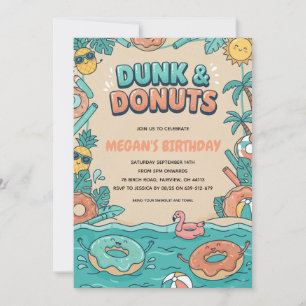Donut-Ende-des-Sommer-Poolparty-Einladung Einladung
