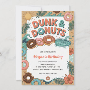 Donut-Ende-des-Sommer-Poolparty-Einladung Einladung