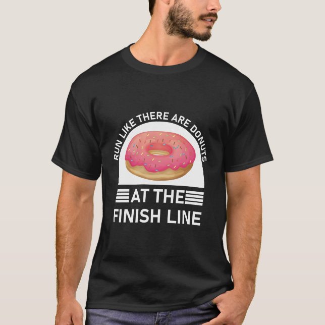 Donut Finish Line Marathon Funny Runner T-Shirt (Vorderseite)