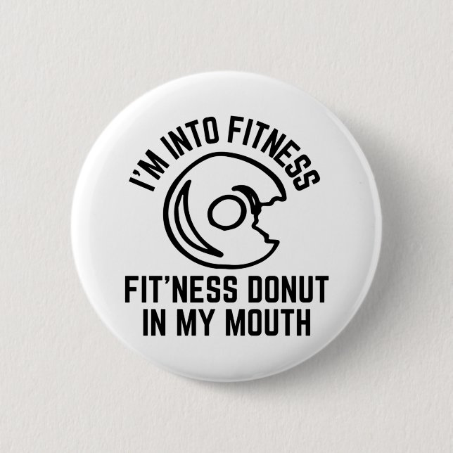 Donut Fitness Funny Button (Vorderseite)