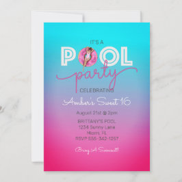 Donut Float Summer Pool Sweet 16 Geburtstagsparty Einladung