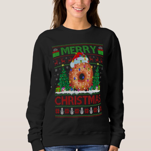 Donut Food   Xmas Tree Ugly Santa Donut Christmas Sweatshirt (Vorderseite)