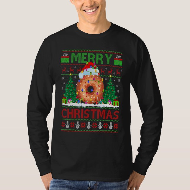 Donut Food   Xmas Tree Ugly Santa Donut Christmas T-Shirt (Vorderseite)