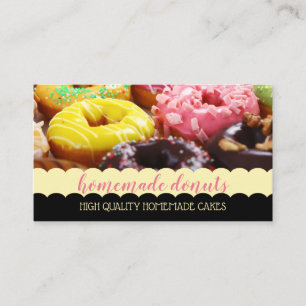 Donut Foto Geschmackvoll Pink Brown Visitenkarte