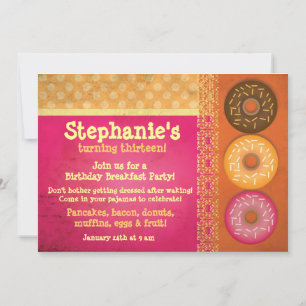 Donut Frühstück Geburtstagsparty Einladungen