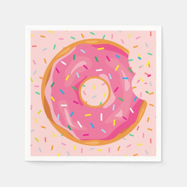 Donut Geburtstag Donut mit Sprinklen Geburtstag Serviette (Vorderseite)