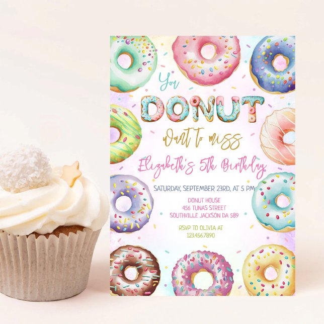 Donut-Geburtstags-Einladung Einladung (Von Creator hochgeladen)