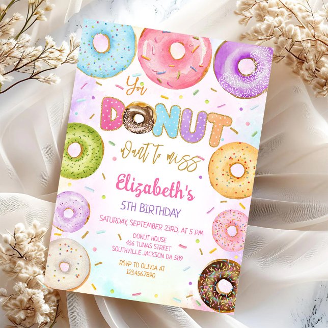 Donut-Geburtstags-Einladung Einladung (Von Creator hochgeladen)