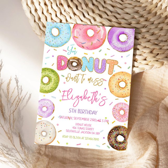 Donut-Geburtstags-Einladung Einladung (Von Creator hochgeladen)