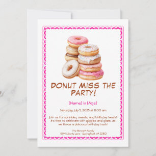 Donut-Geburtstagseinladung – Bunt & Lustig Einladung