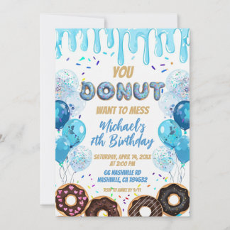 Donut-Geburtstagseinladung | Süße Donut-Party-Einl Einladung
