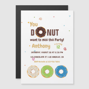 Donut-Geburtstagsfeier Magneteinladung