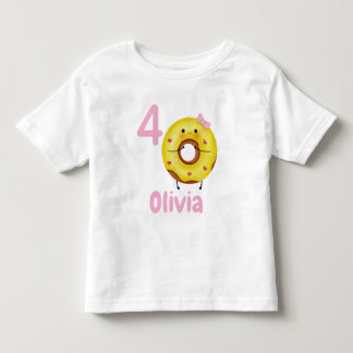 Donut Geburtstagsgirl-Shirt personalisiert mit Nam Kleinkind T-shirt