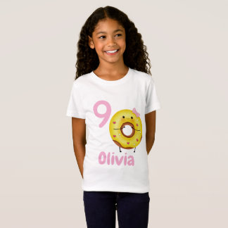 Donut Geburtstagsgirl-Shirt personalisiert mit Nam T-Shirt