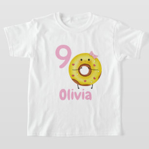 Donut Geburtstagsgirl-Shirt personalisiert mit Nam T-Shirt
