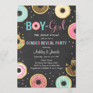 Donut Gender offenbaren Einladung Junge oder Mädch