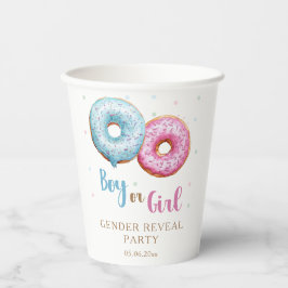 Donut Gender Reveal Junge oder Mädchen Party Pappbecher