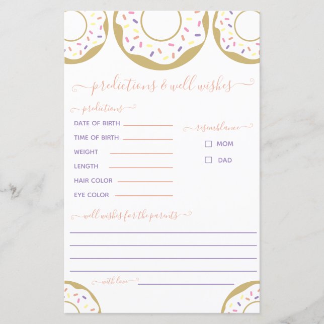 Donut gespalten mit Liebe Vorhersage und Wünsche (Vorderseite)