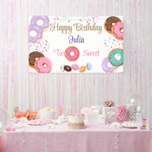 Donut Girl 2. Geburtstag Banner