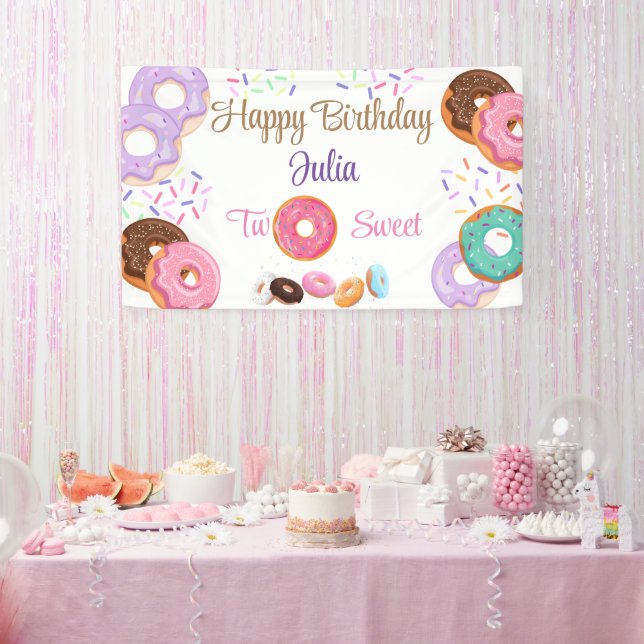 Donut Girl 2. Geburtstag Banner (Party)
