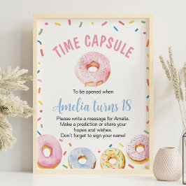 Donut Girl Birthday Time Kapsel Zeichen Poster