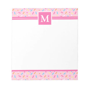 Donut-Glasur & Streusel-Monogramm Notizblock