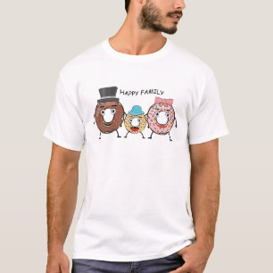 Donut Glückliche Familie - Lustige Illustration T-Shirt