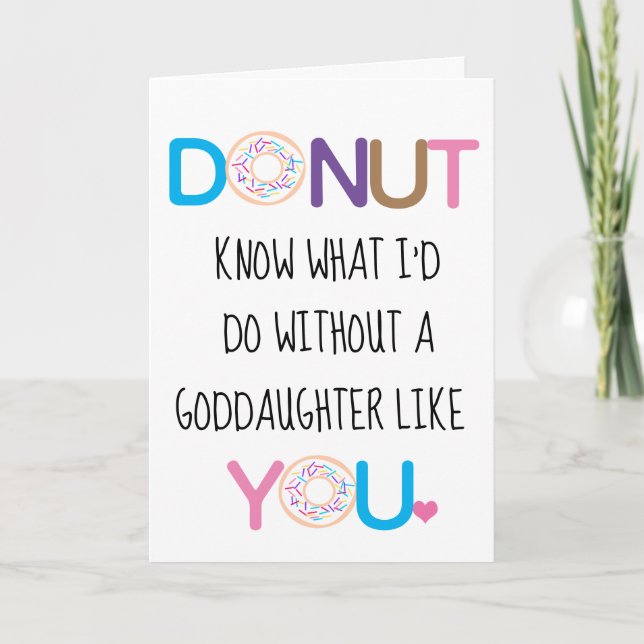 Donut Goddaughter Valentine's Day Karte (Vorderseite)
