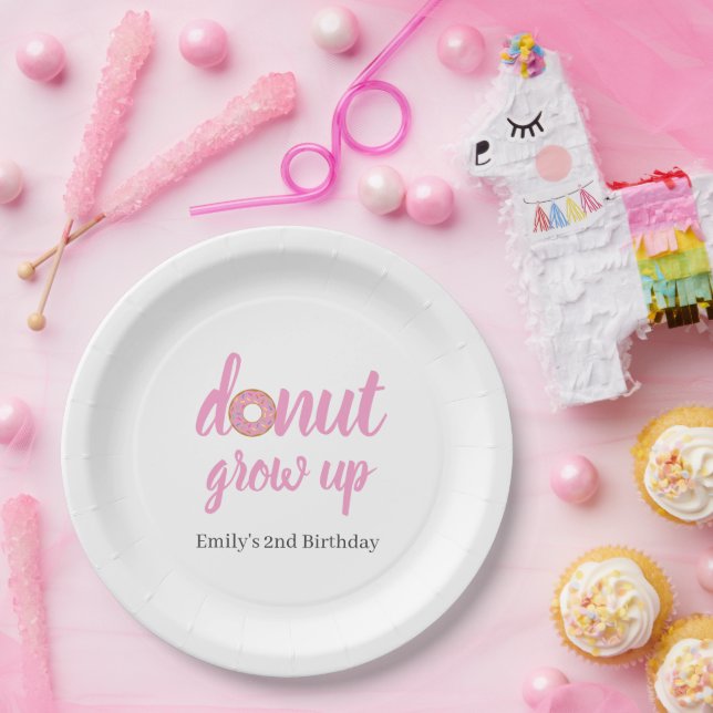 Donut Grow Up 2. Geburtstag Pappteller (Party)