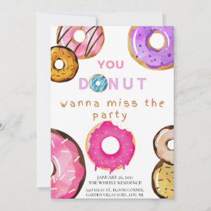 DoNut Grow Up Birthday Einladungskarte