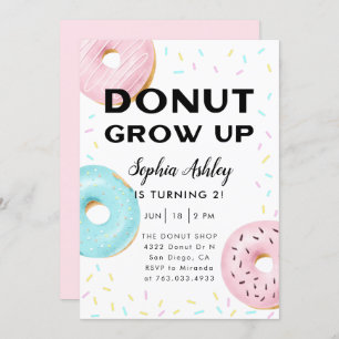 Donut Grow Up Birthday Party Einladung