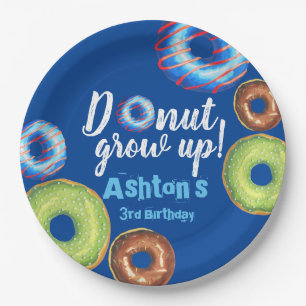 Donut Grow Up Doughnut Personalisierte Geburtstags Pappteller