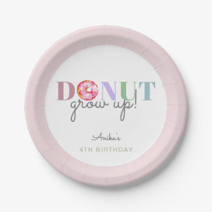 Donut Grow up Geburtstag Niedliche Pastel Doughnut Pappteller