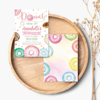 Donut Grow Up Geburtstagseinladung Einladung