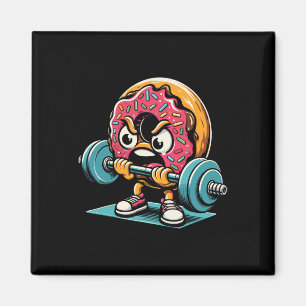 Donut hebt Gewichte Lustige Gym-Übung Gewichtheben Magnet