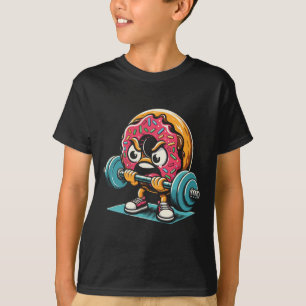 Donut hebt Gewichte Lustige Gym-Übung Gewichtheben T-Shirt