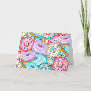 Donut Influencer Layered Wasserfarbe Donut Design Dankeskarte