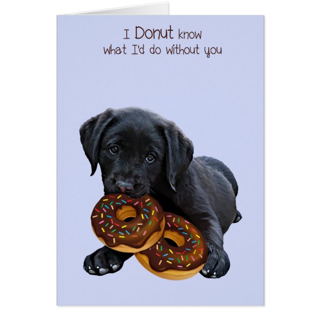 Donut-Karte des Black Lab - Dog-Donut-Karte (Vorne)
