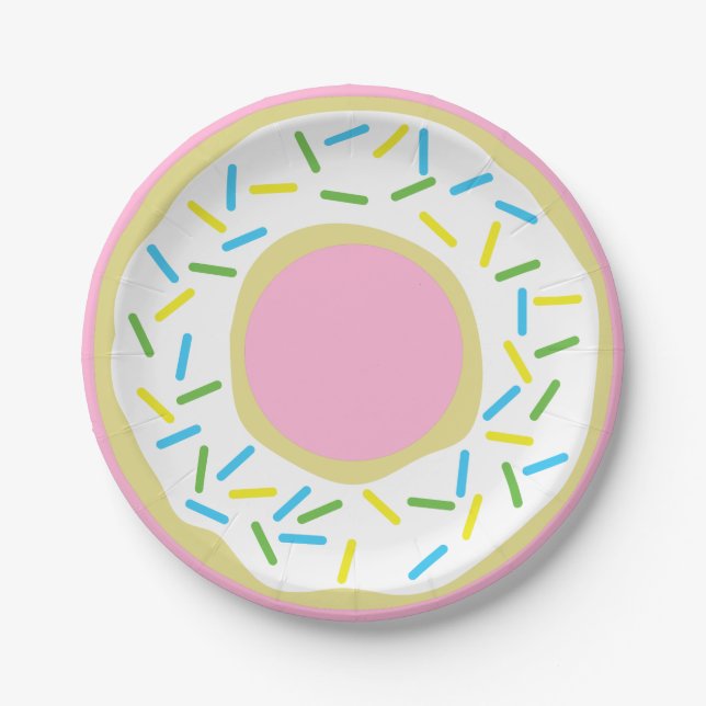 Donut Kindergeburtstag Party Pappteller (Vorderseite)