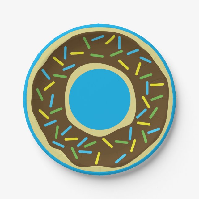 Donut Kindergeburtstag Party Pappteller (Vorderseite)