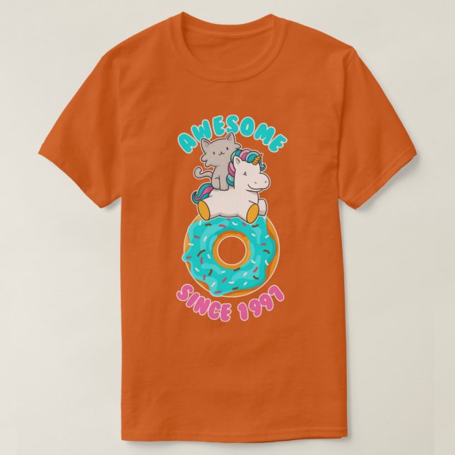 Donut Kitten Unicorn Phantastisch seit 1997 T-Shirt (Design vorne)